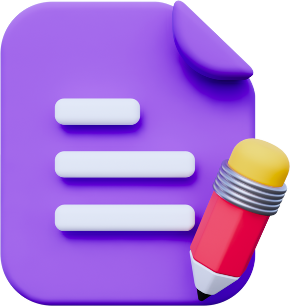 3D Writing Document Icon